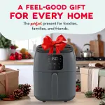 DASH Tasti-Crisp™ Electric Air Fryer Oven, 2.6 Qt., Grey – Compact Air Fryer for Healthier Food in Minutes, Ideal for Small Spaces - Auto Shut Off, Digital, 1000-Watt - Image 3