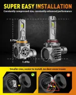 Termitor Latest H11/H9 LED Bulbs, 45,000LM 900% Super Brighter, 6500K Cool White, 1:1 Mini Halogen Size H11 Driving Lights with Cooling Fan, Plug and Play, Pack of 2 - Image 6