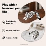 Yipintang 3D Printed Creature Flexible Animals - 8 Inches Fidget Animal for Desk Décor (Snow Leopard) - Image 3