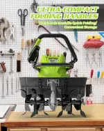 18" 13.5 Amp Tiller Cultivator – 6 Steel Tines, Adjustable Wheels, Foldable Handle - Image 5