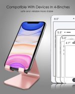 CreaDream Cell Phone Stand, Cradle, Holder, Aluminum Desktop Stand Compatible with Switch, All Smart Phone, iPhone 15 14 13 12 Pro Max Plus Mini Xr X Se 8 SE -Rose Gold - Image 4