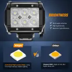 Nilight Led Pods 2Pcs 18W 1260LM Flood Off Road Lights Super Bright Driving Work Fog Lamps for Trucks Pickup Golf Cart SUV ATV UTV 4x4 Van Camper Boat - Image 6