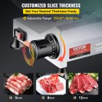 VEVOR Commercial Meat Slicer, 10 inch Electric Food Slicer, 240W Frozen Meat Deli Slicer, Premium Chromium-plated Steel Blade Semi-Auto Meat Slicer For Commercial and Home use - Image 7