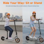 Electric Scooter with Seat, Folding E Scooter for Adults, 350W Motor, 8.5" Solid Tires, 19 MPH, 21 Mile Range, Lightweight Portable Teens Commuter Sit Down Escooter with APP, Dual Brake - Image 9