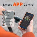 Electric Scooter with Seat, Folding E Scooter for Adults, 350W Motor, 8.5" Solid Tires, 19 MPH, 21 Mile Range, Lightweight Portable Teens Commuter Sit Down Escooter with APP, Dual Brake - Image 7