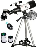 70mm Aperture 400mm AZ Mount Astronomical Refracting Telescope for Kids and Beginners – Travel Telescope with Carry Bag, Phone Adapter, Wireless Remote