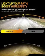 Termitor Upgraded H11/H9 Bulbs, 70,000LM 12X Brightner, 1:1 Halogen Size, 6500K Cool White, Canbus Ready, Plug and Play H11 Driving Lights, Plug and Play, 85000+ Hours Long Service Life, Pack of 2 - Image 8