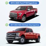 Window Visors Rain Guards for 2015-2025 Ford F150 SuperCrew, Out-Channel Sun Rain Shades Window Vent Deflectors for 2017-2025 F-150 Raptor F250 F350 F450 F550 Super Duty Crew Cab, for Full-Size Cabs - Image 7