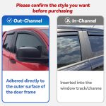 Window Visors Rain Guards for 2015-2025 Ford F150 SuperCrew, Out-Channel Sun Rain Shades Window Vent Deflectors for 2017-2025 F-150 Raptor F250 F350 F450 F550 Super Duty Crew Cab, for Full-Size Cabs - Image 6