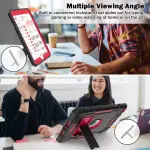 ZoneFoker Case for iPad 9th/8th/7th Generation 2021/2020/2019(10.2 inch), Heavy Duty Military Grade Shockproof Rugged Protective 10.2" Cover with Built-in Stand for iPad 9 8 7 Gen (Black+Red) - Image 5