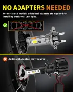 Termitor Upgraded H7 H7LL Light Bulbs, 80,000LM Insane Brightness, Real 1:1 Halogen Mini Size H7 Fog Lights, 6500K White with Ultra-Bright LED Chips, Plug and Play, Pack of 2 - Image 5