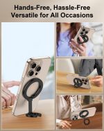 Dual-Sided Magnetic Phone Grip Holder with Ring Kickstand – Adjustable Loop, MagSafe Compatible - Image 4