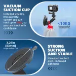 BRDRC Pocket 3 Suction Cup Mount, Car Windshield Window Dash Holder Kit with Expansion Adapter for Insta360 X4 X5 X3 Go 3S for GoPro Max Mini Hero 13 12 11 10 9 Pocket 3 2 Action 5 Pro 4 Accessories - Image 7