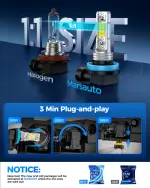 Marsauto H11/H8 LED Fog Light Bulb, 10000 Lumens 6000K White Super Bright & Compact H16/H8/H11 LED Bulb, 1:1 Mini Size Plug and Play Fog Lights, Pack of 2 - Image 8
