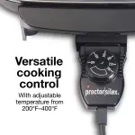 Proctor Silex Electric Skillet with Lid, 116 sq. in. Nonstick Cooking Surface for Frying, Sauteing, Simmering and Braising, Adjustable Temp 200° to 400° F, Black (38526PS) - Image 7
