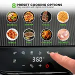 Nutrichef 5.8 Quart Air Fryer | 8-1 Preset Cook Modes | Transparent Fry Bowl for Best Cooking Results | Cook Shrimp, Steak, Fries, Wings, Chicken & More | Precise Temperature Control & Time | Grey - Image 4