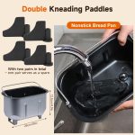 Davivy Bread Maker Machine 3LB with 2 Dough Kneading Paddles,15-in-1 Automatic Large Capacity Bread Machine Nonstick Bowl For Bread, Jam& Yogurt, 3 Loaf Sizes and 3 crust settings（silver，1.5kg） - Image 6