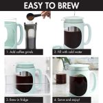 Primula Burke Deluxe Cold Brew Iced Coffee Maker, Comfort Grip Handle, Durable Glass Carafe, Removable Mesh Filter, Perfect 6 Cup Size, Dishwasher Safe, 1.6 qt, Aqua - Image 8