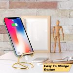 ROPOSY Cell Phone Stand for Desk, Cute Metal Gold Cell Phone Stand Holder Desk Accessories, Compatible with All Mobile Phones, iPhone, iPad - Image 6
