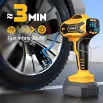 Tire Inflator Air Compressor Compatible with Dewalt 20V Max Battery, LIVOWALNY 160 PSI Cordless Portable Electric Air Pump 2025 Bigger LCD Digital Pressure Gauge for Car, Bike, Sport Ball (No Battery) - Image 6