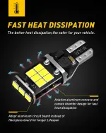 AUXITO 912 921 LED Bulb for Backup Light Reverse Lights High Power 2835 15-SMD Chipsets Error Free T15 906 922 W16W Bulbs, 6000K White, Exterior Light Bulbs (Upgraded, Pack of 2) - Image 4