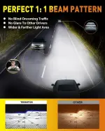 Termitor Upgraded H11/H9 Bulbs, 70,000LM 12X Brightner, 1:1 Halogen Size, 6500K Cool White, Canbus Ready, Plug and Play H11 Driving Lights, Plug and Play, 85000+ Hours Long Service Life, Pack of 2 - Image 6