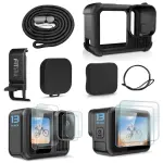 FitStill Black Silicone Sleeve Rubber Protective Case Only Applicable to Go Pro Hero 13 Black Standard Lens,Battery Side Cover&Screen Protectors& Lens Caps&Lanyard for Hero13 Accessories Kit