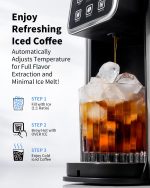 KIDISLE Hot & Iced Coffee Maker with Bold Setting, Single Serve Coffee Maker for K Cup and Grounds, 6-14 Oz Brew Sizes, 50 Oz Removable Water Tank, One Cup Coffee Machine with Reusable Filter, Black - Image 5