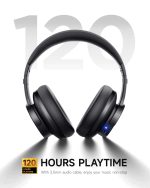 Picun B8 Bluetooth Headphones, 120H Playtime Headphone Wireless Bluetooth with 3 EQ Modes, Low Latency, Hands-Free Calls, Over Ear Headphones for Travel Home Office Cellphone PC Black - Image 7