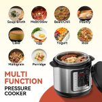 ICOOKPOT 16-in-1 Electric Pressure Cooker, Slow Cook, Rice Maker, Steamer, Yogurt, Warmer & Sterilizer, Programmable with Automatic Keep Warm, 6-Quart Stainless Steel - Image 8