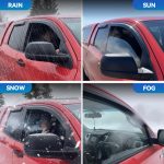 Window Visors Rain Guards for 2015-2025 Ford F150 SuperCrew, Out-Channel Sun Rain Shades Window Vent Deflectors for 2017-2025 F-150 Raptor F250 F350 F450 F550 Super Duty Crew Cab, for Full-Size Cabs - Image 4