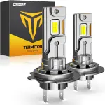 Termitor Upgraded H7 H7LL Light Bulbs, 80,000LM Insane Brightness, Real 1:1 Halogen Mini Size H7 Fog Lights, 6500K White with Ultra-Bright LED Chips, Plug and Play, Pack of 2
