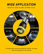 AUXITO 194 LED Bulbs for License Plate Light 168 175 2825 W5W T10 24-SMD 3014 Chipsets 6000K White for Car Dome Door Map Dash Courtesy Cargo License Plate Lights, Pack of 2 - Image 4