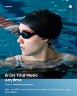 Swimming headphones-bone conduction headphones, IP68 waterproof built-in MP3 player 32G memory, underwater swimming headphone, wireless open Earphones Bluetooth 5.4, for running, cycling (black) - Image 6