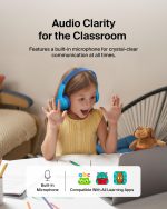 Belkin SoundForm Mini - Wireless Bluetooth Kids Headphones, 30H Battery, 85dB Safe Volume Limit, Built-in Microphone - Toddler On-Ear Earphones for iPhone, iPad, Fire Tablet, Ideal for School - Blue - Image 5
