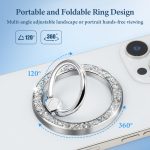 MENTINS Magnetic Phone Ring for MagSafe Grip [Super Magnet] Stylish Twinkle Ring Holder Stand with, Mag Safe Accessory for iPhone 16/15/14/13 Pro Max Plus, Silver - Image 7