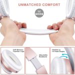 ZIHNIC Bluetooth Headphones Over-Ear, Foldable Wireless and Wired Stereo Headset Micro SD/TF, FM for Cell Phone,PC,Soft Earmuffs &Light Weight for Prolonged Wearing(Rose Gold) - Image 5