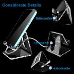 Crpich Acrylic Cell Phone Stand, Portable Clear Phone Stand for Desk, Compatible with Phone16 15 14 13 Pro Max Mini 12 11 Plus SE, Switch, Android Smartphone, Pad, Tablet, Desk Accessories - Image 6