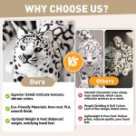 Yipintang 3D Printed Creature Flexible Animals - 8 Inches Fidget Animal for Desk Décor (Snow Leopard) - Image 4