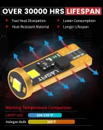 LASFIT 194 LED Bulb for License Plate Bulb White Bright,T10 168 LED Bulbs Canbus Error Free, 400LM 6000K 192 2825 W5W for Dome Map Trunk Cargo Lights (2-Pack) - Image 3