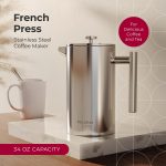 MuellerLiving French Press Coffee Maker 34oz, Stainless Steel French Press Coffee, 4 Filter Heat Resistant Double Insulated, Rust-Free, Food Grade, Dishwasher Safe Coffee Pot - Image 9