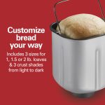 Hamilton Beach Digital Electric Bread Maker Machine Artisan and Gluten-Free, 2 lbs Capacity, 14 Settings, White and Stainless Steel (29987) - Image 6