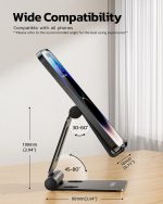 Nulaxy Dual Folding Cell Phone Stand, Fully Adjustable Foldable Desktop Phone Holder Cradle Dock Compatible with iPhone 17 16 15 14 13 12 11 Pro Max Xs Xr X 8, Nintendo Switch, All Phones - Image 5