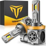 Termitor H11/H9/H8 Bulbs, 50,000LM 10X Ultra-Brightness, Real 1:1 Halogen Mini Size, 6500K Cool White H11 Fog Lights, 10-Year Extended Lifespan, Plug and Play, Pack of 2