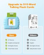 Airbition Bilingual Spanish and English Talking Flash Cards for Ages 2+, Pocket Speech Therapy Tools with 512 Words, Montessori Language Learning and Autism Aids, Children's Sensory Learning Kit - Image 3