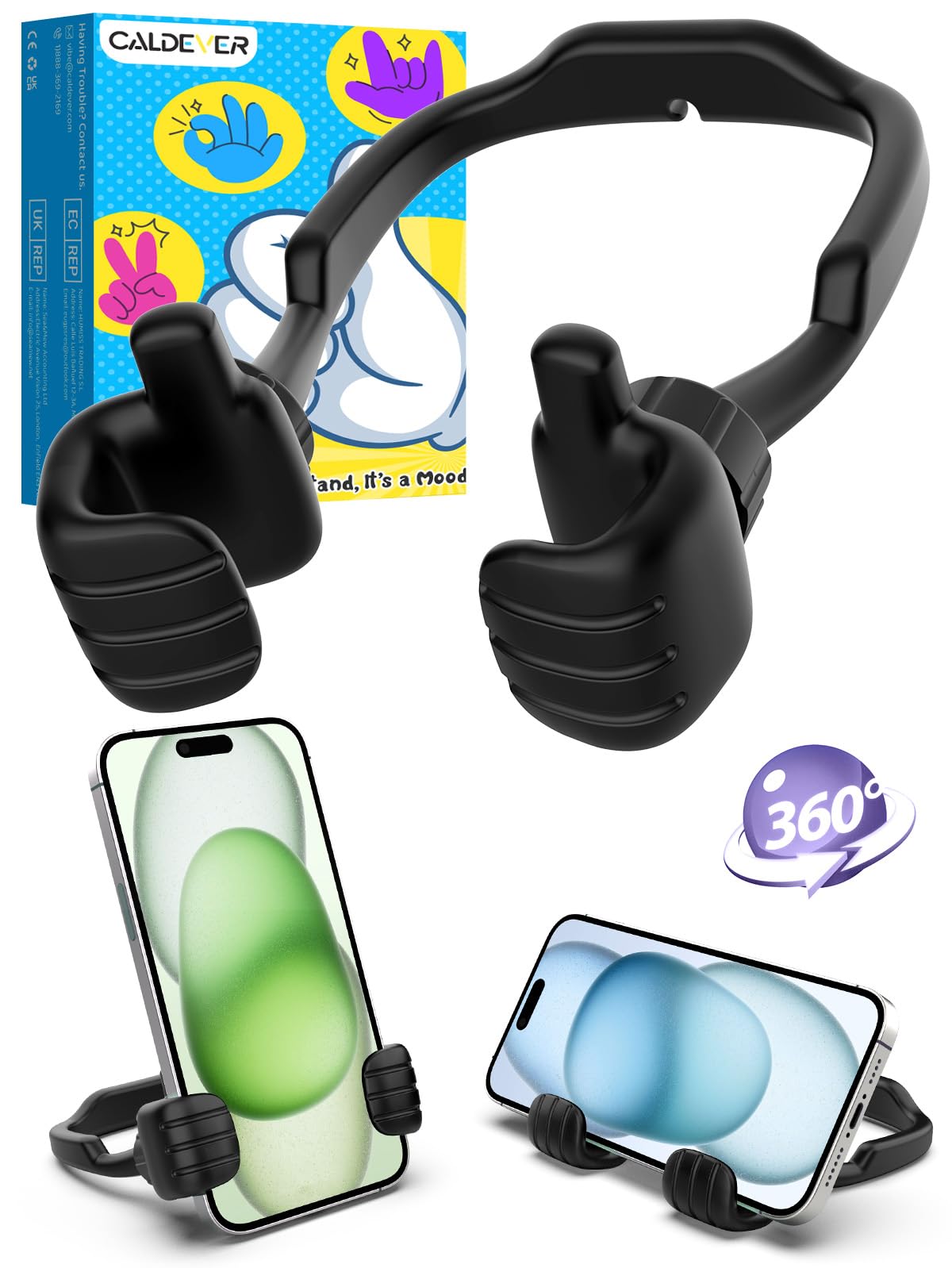71sRpw2f1zL Stocking Stuffers for Teens Boys Men Adults Gifts: Thumbs Up Lazy Phone Stand Cell Phone Holder Gifts for Kids Women Teenage Girls Wife Ideas Funny Cool Gadgets Who Have Everything Gifts for Christmas - Image 1