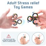 Magnetic Rings Fidget Toy Set, Idea ADHD Fidget Toys, Adult Fidget Magnets Spinner Rings for Anxiety Relief Therapy, Fidget Pack Great Gift for Adults Teens Kids Easter Basket Stuffers (3PCS) - Image 4