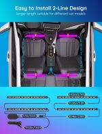 Car Interior LED Lights – 16 Million Colors, Music Sync, App Control, 2-Line Design, Easy Install - Image 6