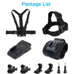 Action Camera Accessories Set – Quick Release Head Strap, Chest Mount Harness, Backpack Clip, 360° Rotating Wrist Strap - Image 2