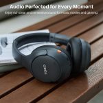 TOZO HT3 Hybrid Noise Cancelling Headphones, 90H Playtime Wireless Over Ear Bluetooth Headset, Spatial Audio AI Chat with 5 Mics, Supports Dual Connection and USB-C Input, with 32 EQ Music Modes - Image 2